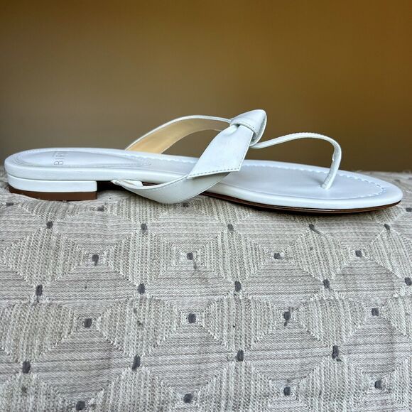 Alexandre Birman Clarita White Leather Bow Thong Sandal Shoes Women EU 37 US 6.5 - Picture 14 of 15